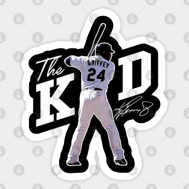 Ken Griffey Jr The Kid Basketball Legend Signature Vintage Retro 80s 90s Bootleg Rap Style Sticker by CarDE